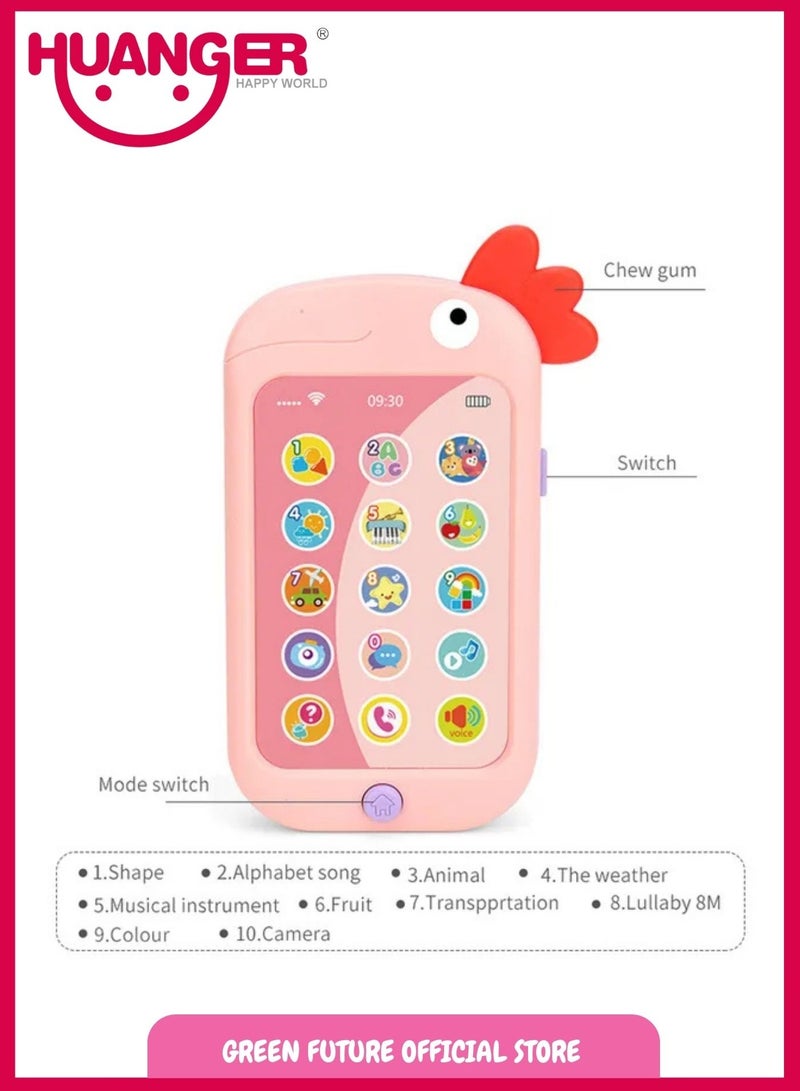 Interactive Baby Phone Toy for Toddlers Educational Toy with Lights, Sounds, and Fun Buttons, Ideal for 1 Plus Year Old's - Pink