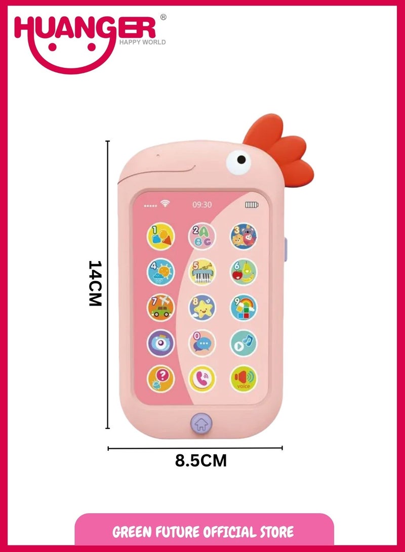 Interactive Baby Phone Toy for Toddlers Educational Toy with Lights, Sounds, and Fun Buttons, Ideal for 1 Plus Year Old's - Pink