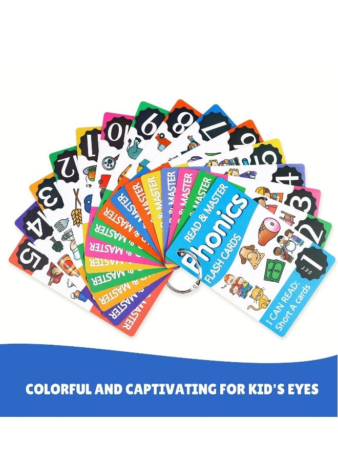 Sight Words Flash Card Phonics Flash Cards for Kids Age 4 to 8 67 Pcs Sight Words Flash Cards Kindergarten Learn to Read in 15 Phonic Stages Educational Learning Activities for PreK 1st 2nd 3rd Grad