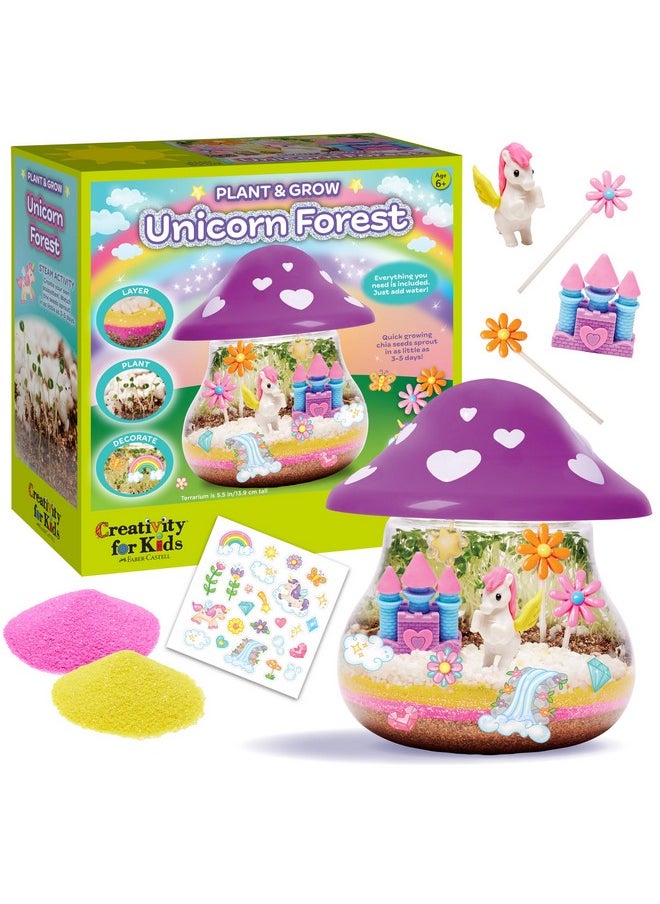 Creativity for Kids Plant and Grow Unicorn Forest: Terrarium Kit for Kids, Unicorn Toys and STEM Kits for Kids, Arts and Crafts for Girls Ages 6-8+