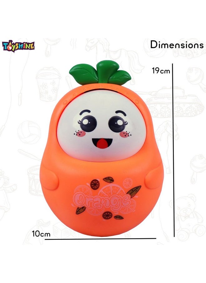 Toyshine Roly Poly Push Shake Wobbling Tumbler Doll Toy with Musical Sound - Fun Play for Toddlers & Kids (Orange)