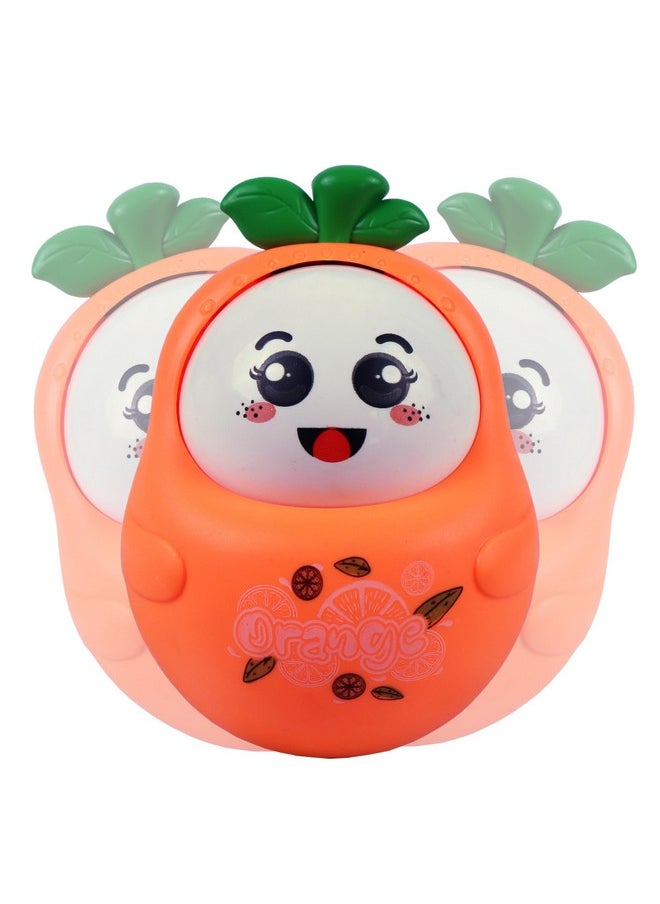 Toyshine Roly Poly Push Shake Wobbling Tumbler Doll Toy with Musical Sound - Fun Play for Toddlers & Kids (Orange)