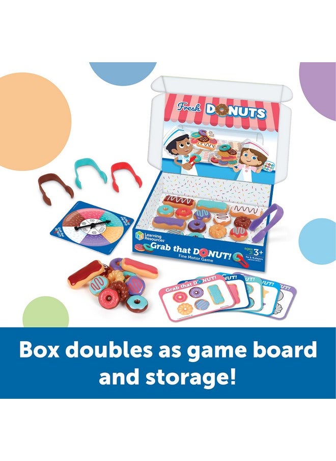 Learning Resources Grab That Donut!, 39 Pieces, Ages 3+,Fine Motor Game, Toddler Learning Toys,Toddler Toys, Educational Games for Kids, Preschool Games,Donut Toys