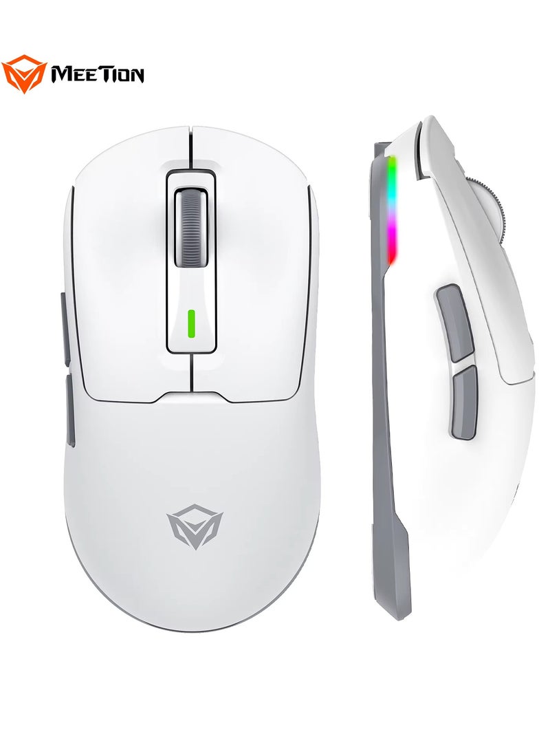 Meetion GW24 8000DPI Gaming Mouse Ultra Lightweight 62g Bluetooth 3-Mode Rechargeable Wireless Gaming Mouse (WHITE)