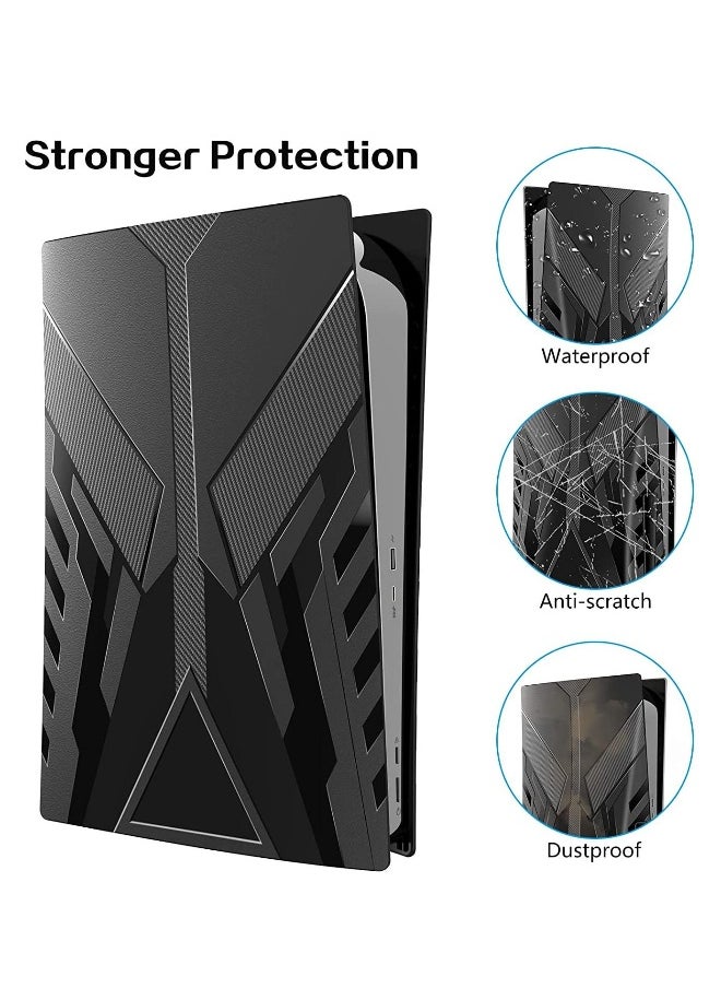 PS5 Plates for PS5 Accessories, Hard Shockproof Cover PS5 Skins Shell Panels for PS5 Console, Anti-Scratch Dustproof Face Plates Replacement Accessories for Playstation 5 Disc Edition - Black