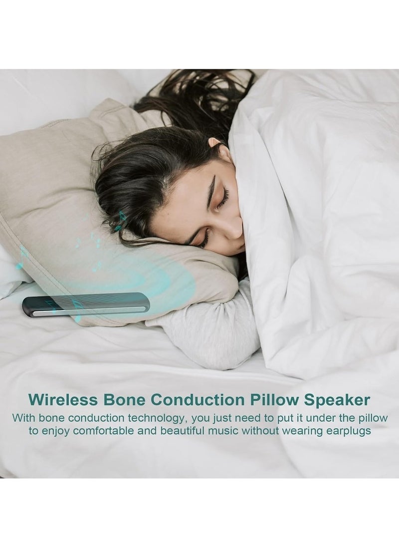 Pillow Speaker Bone Conduction Stereo Mini Portable Bluetooth Sleep Stereo Portable Pillow Speaker Insomnia White Noise Machine For Deep Sleeping Side Sleepers (Black)