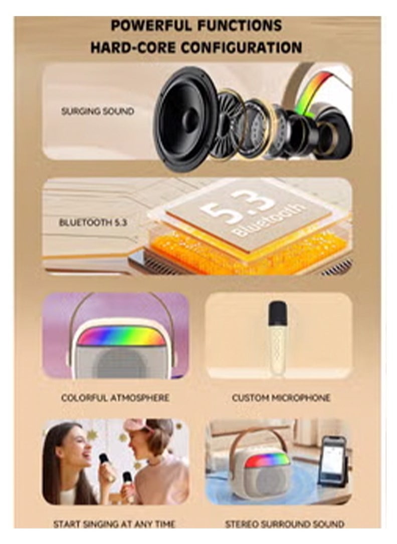 Lenyes Wireless Karaoke Speaker,3D Sound,Color And Quality,Five fun microphone voice changes