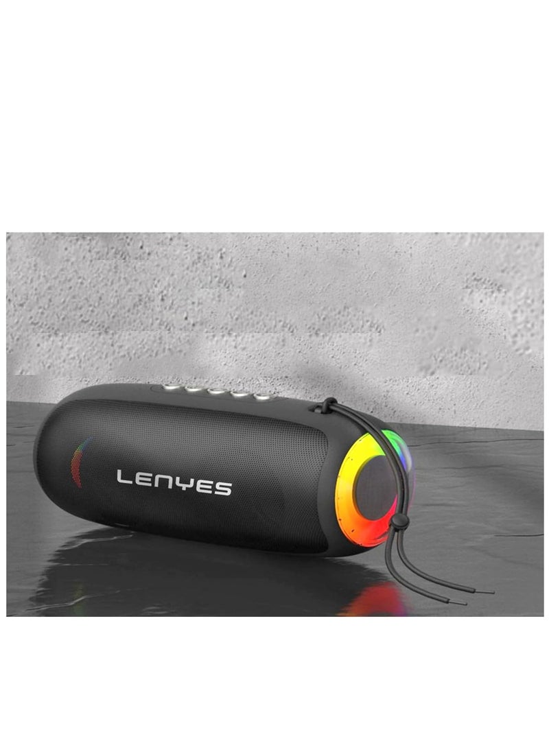 Lenyes RGB Portable Wireless Bluetooth Speaker with Type-C Charging Port - Lightweight and Stylish Speaker for Enhanced Audio Enjoyment, Perfect for Home and On-the-Go Entertainment (S204)