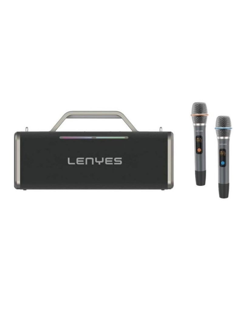 Lenyes S838 Wireless Speaker with Bluetooth 5.0，360° surround sound effect Diaphragm on both sides，Support Bluetooth, TF card, USB drive, AUX,TWS,and instrument direct connection