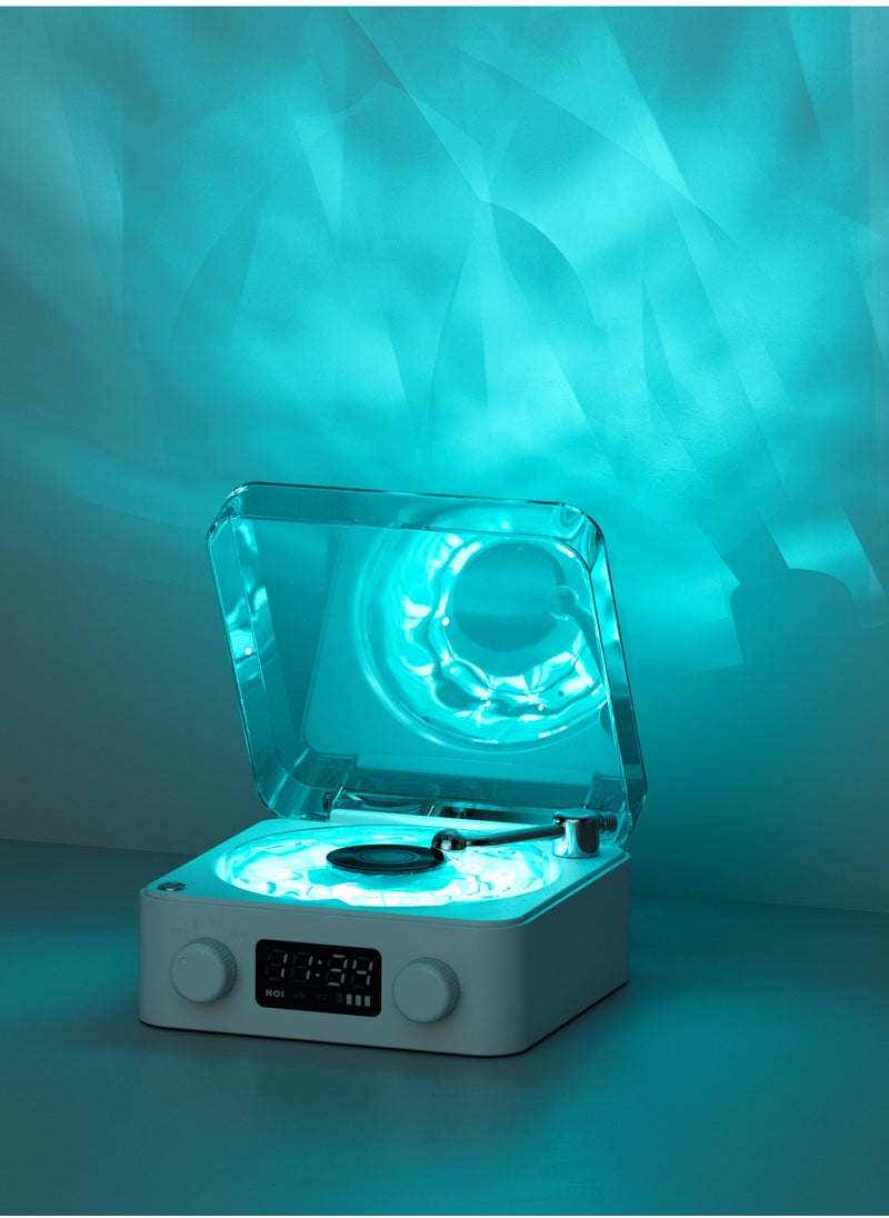 Wave White Noise Portable Speaker with Atmospheric Lights and Clock Display / Calming Nature Sounds - White