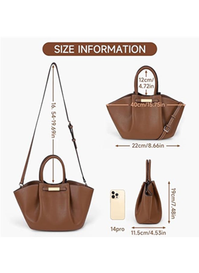 DeMellier  Tote Bag Faux Leather Work Bag for Women Soft Grained Leather Top Handle Bag Trendy Luxury Hobo Handbag Purse