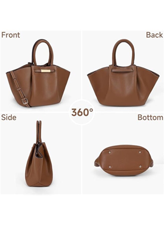 DeMellier  Tote Bag Faux Leather Work Bag for Women Soft Grained Leather Top Handle Bag Trendy Luxury Hobo Handbag Purse