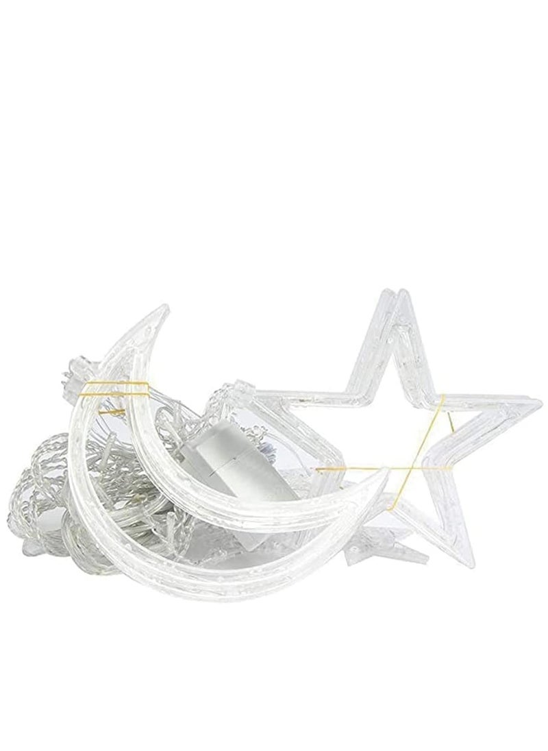 Ramadan Decoration Lights, Moon And Stars And Serial Lights, 3.5M Ramadan Lights, Yellow,