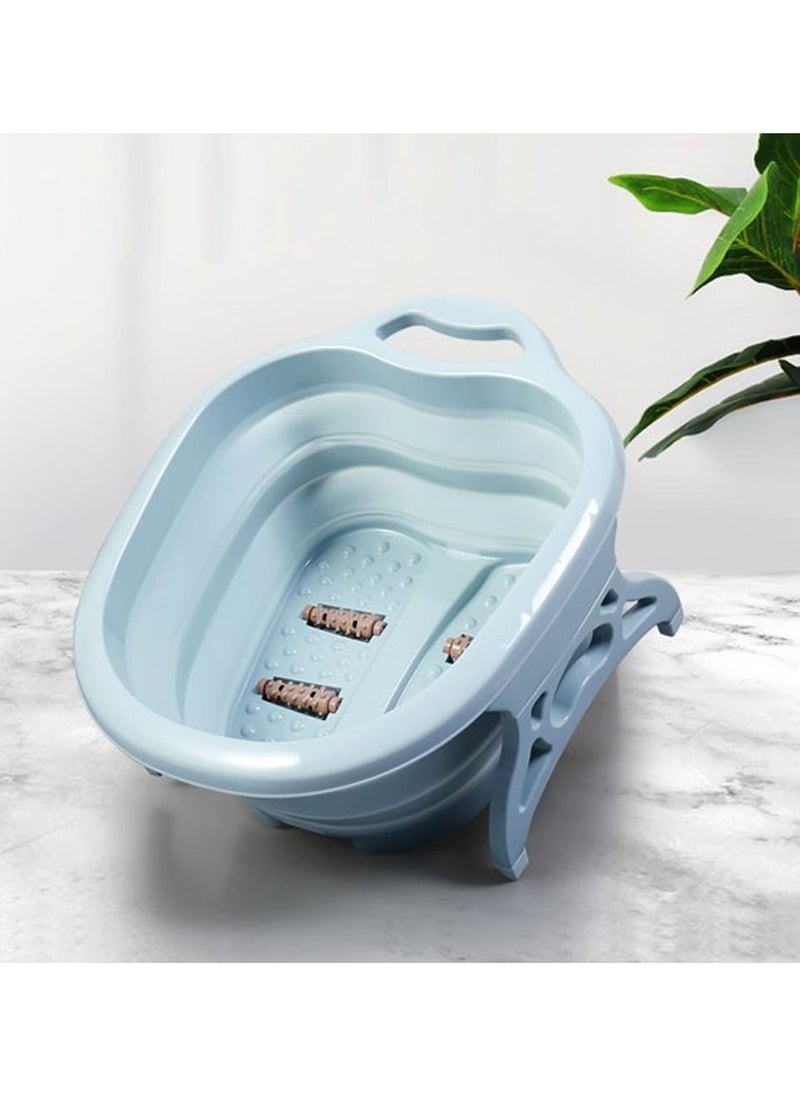 Folding Foot Care Tub Portable Foot Wash Massage Bucket Travel Folding Bucket with 4 Massage Balls Bathing Feet in Winter -slip Handle Endurable