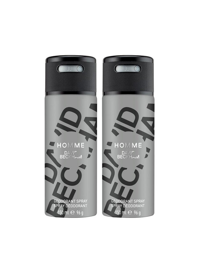 Homme Deodorant Spray 150Ml (Pack Of 2, Fresh, Male)