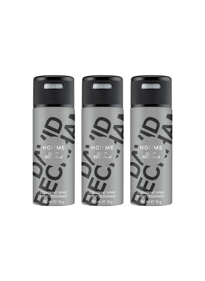 Homme Deodorant Spray 150Ml (Pack Of 3)