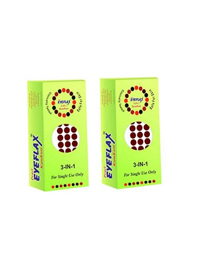 PEARL EYEFLAX Kumkum Round Dark Maroon Bindi PACK OF 2 (15 Flaps each box) (4)