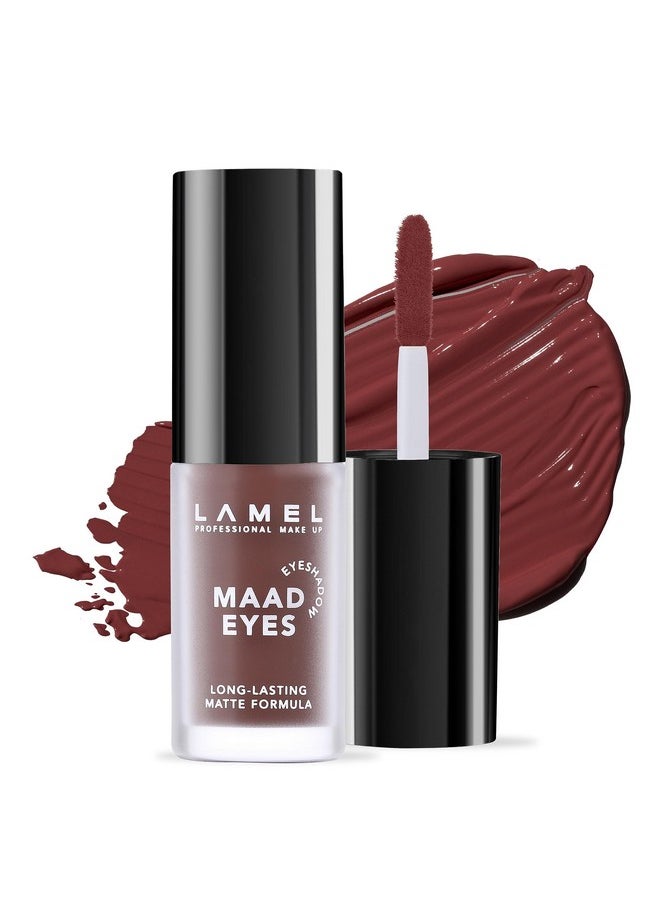 Matte Liquid Eyeshadow - Long Lasting Waterproof Eye Tint - Quick-Drying, Hypoallergenic Eye Makeup - Creamy & Smooth Formula - Red-Brown Matte Cream Eyeshadow - Maad Eyes, №402, 5.2Ml / 0.17Oz