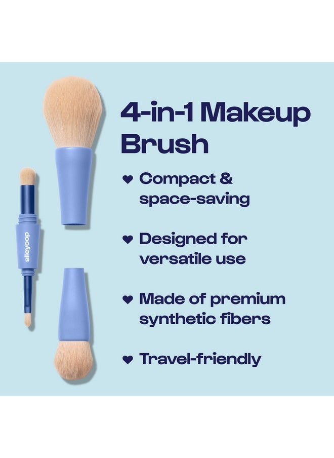 Overachiever 4-In-1 Makeup Brush - Powder Brush, Multi-Use Small Blending Brush, Precision Brush & Complexion Brush - Vegan & Travel-Friendly