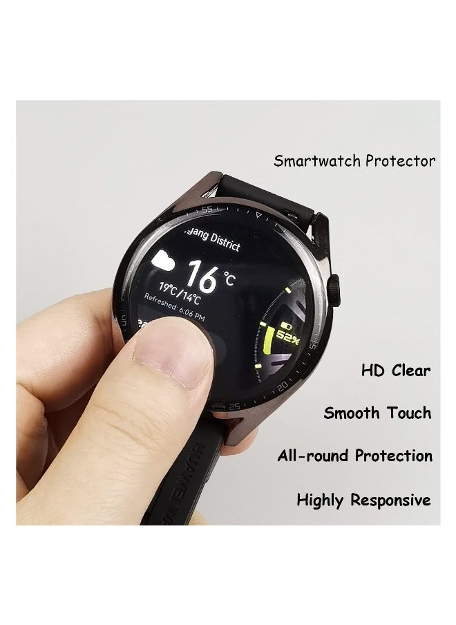 Protective Case compatible with Huawei Watch GT 3 46mm, 3 Pack All-around Flexible TPU Case with Screen Protector (Black, Transparent)