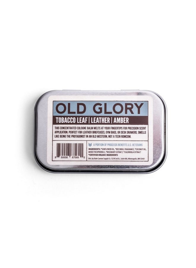 Duke Cannon Solid Cologne - Old Glory | Premium Concentrated Cologne Balm | 1.5 oz Travel Tin | Natural & Organic Ingredients | Fresh Tobacco, Amber, and Leather Scent