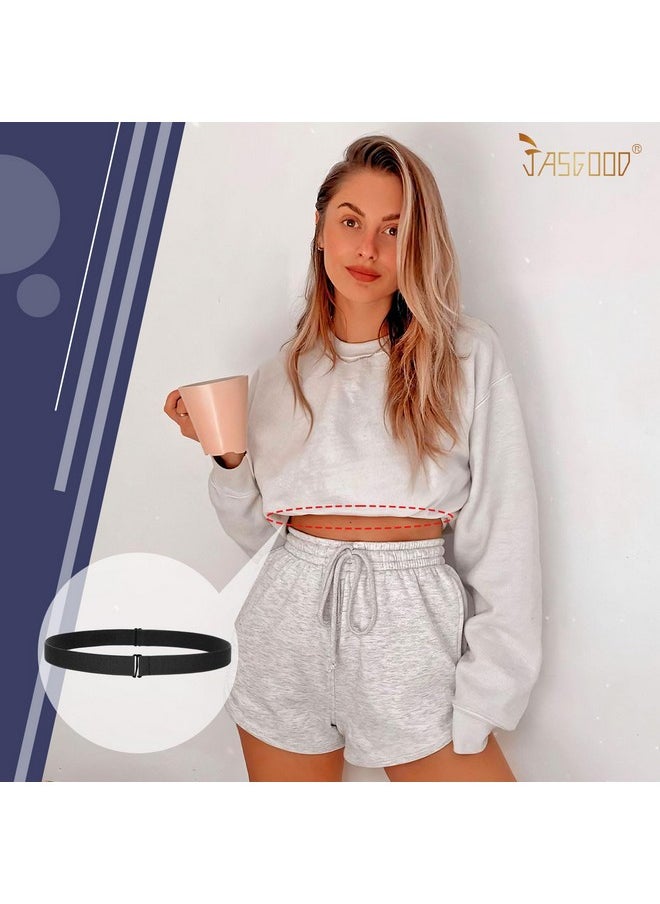 Crop Top Tuck Waist Band Adjustable Band Tucking Sweaters Shirts Elastic Stretch Belts For Women Men Change Style Of Your Tops(Black)