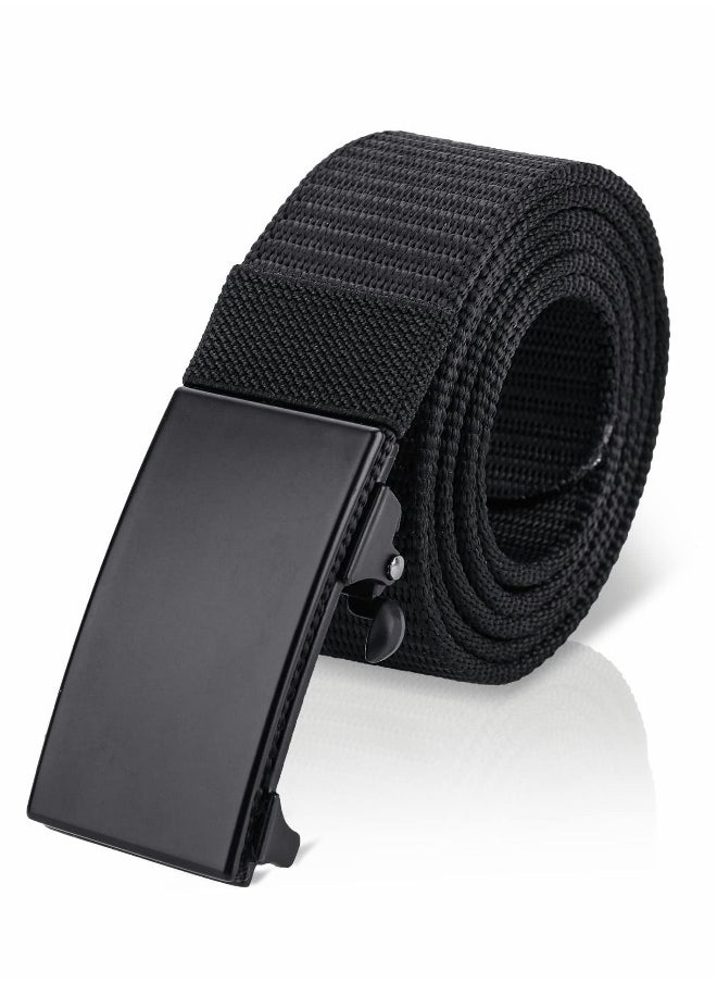 Mens Belt, Nylon Canvas Belt with Heavy Duty Flip-Top Solid Metal Buckle, 1.5