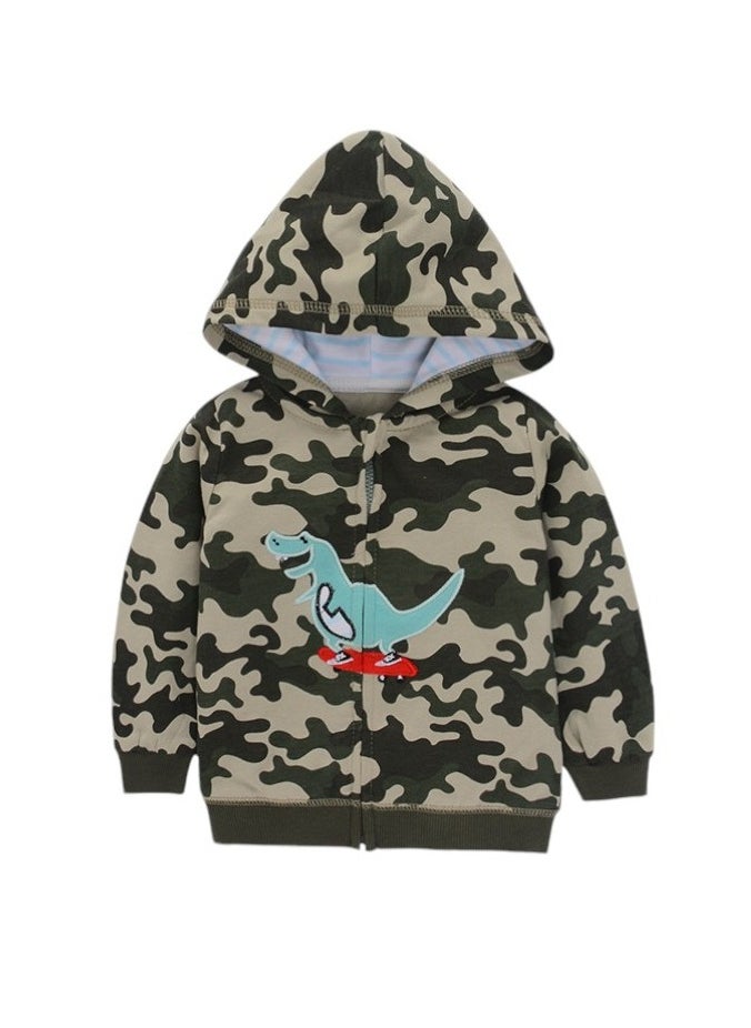 Bambimici Dinosaur Print Hoodie - Multicolor