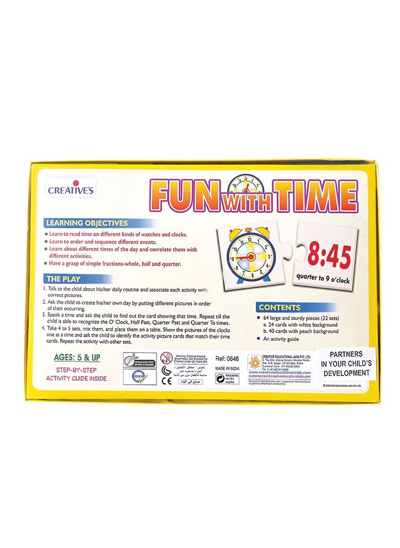 Creative's Fun with Times | Learning Puzzles | Educational Game for kids | Learn the different times with different activities| Self-Correcting Puzzles | Ages 5 & Up