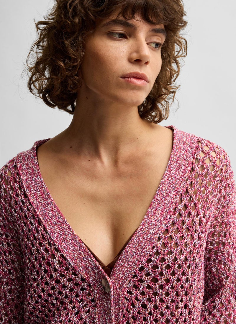 Reversible cardigan with open structure