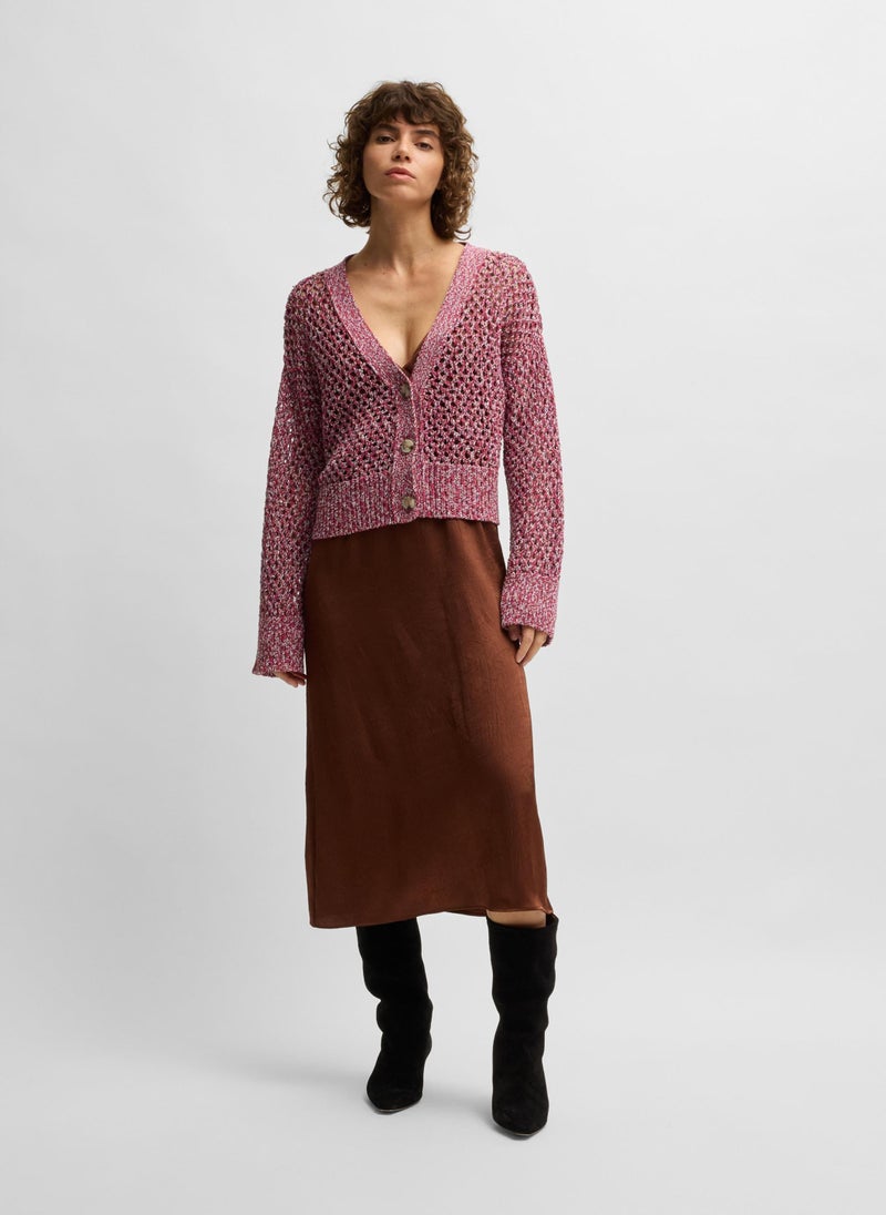 Reversible cardigan with open structure