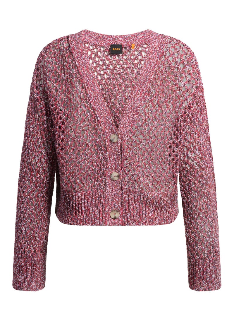 Reversible cardigan with open structure