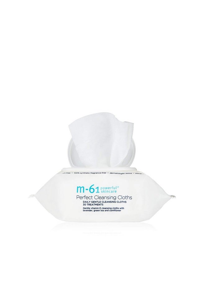 M-61 Perfect Cleansing Cloths- 30 Treatments- Gentle cleansing cloths with vitamin E, lavender & cornflower