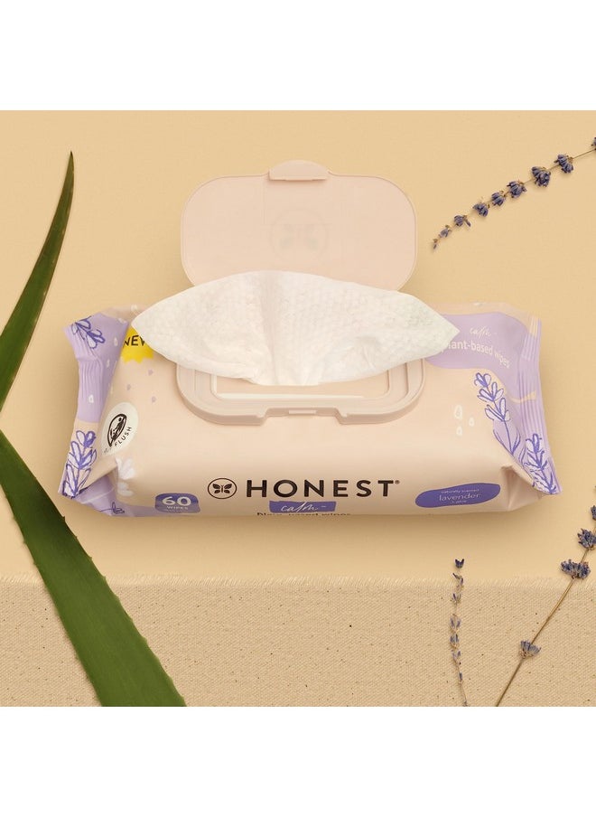 The Honest Company Calm + Cleanse Naturally Scented Wipes | Cleansing Multi-Tasking Wipes | 99% Water, Plant-Based, Hypoallergenic | Lavender, 60 Count