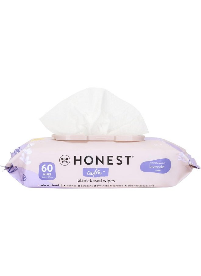 The Honest Company Calm + Cleanse Naturally Scented Wipes | Cleansing Multi-Tasking Wipes | 99% Water, Plant-Based, Hypoallergenic | Lavender, 60 Count