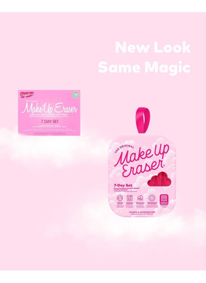 The Original MakeUp Eraser, 7-Day Set, Erase All Makeup with Just Water, Including Waterproof Mascara, Eyeliner, Foundation, Lipstick, Sunscreen, and More! Original Pink, 7ct.