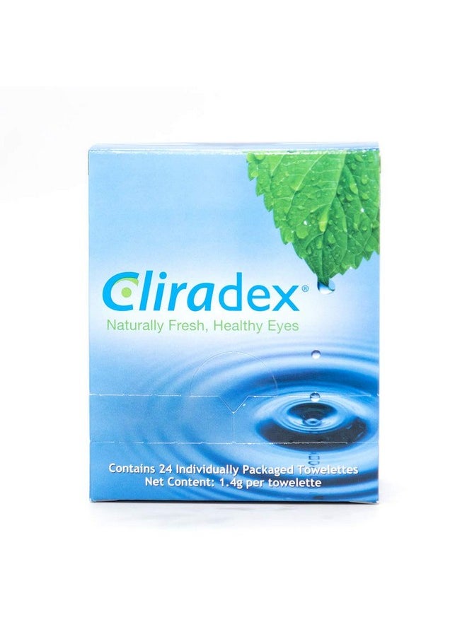 Cliradex Towelettes - Natural Face, Eyelash & Eyelid Cleanser - Wipes for Demodex, Blepharitis, Mgd and Red Irritated Eye Lid - Tea Tree Oil Extract.