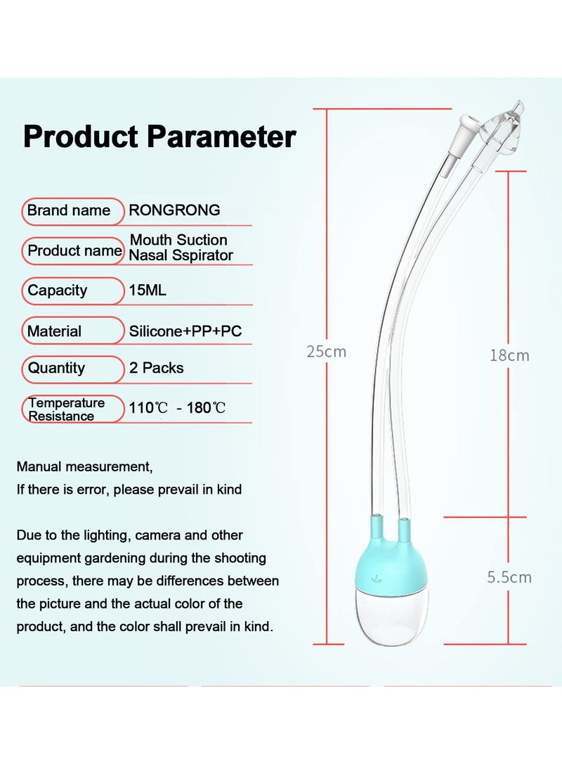 Nasal Aspirators Baby, Baby Nose Unblocker Premium Anti-backflow Snot Sucker for Baby, Newborn and Toddlers Nose Congestion Relief(2 Pcs)