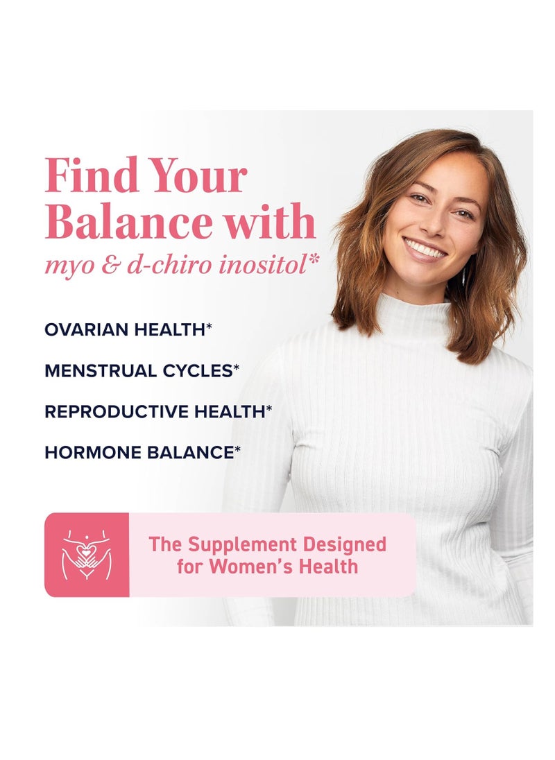 Myo-Inositol & D-Chiro Inositol Hormone Balance for Women Ideal 40:1 Ratio, Myo Inositol 2000mg, D Chiro 50mg Vitamin B8 to Regulate Menstrual Cycle & Support Ovarian Health, 120 Capsules