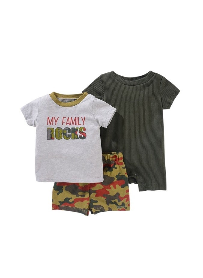 Bambimici Army Print Baby BodySuit Set of 3