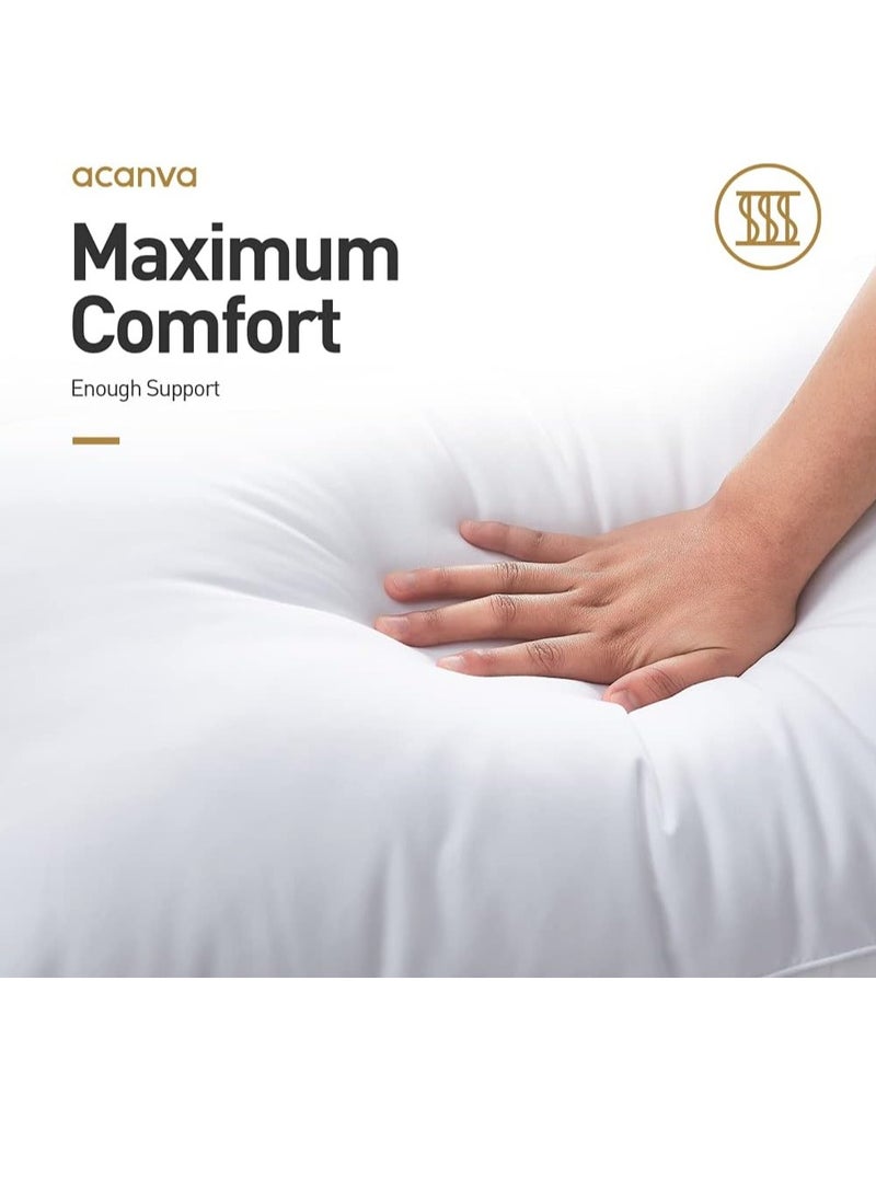 Acanva Bed Pillows for Sleeping, Cooling Hotel Quality with Premium Soft 3D Down Alternative Fill for Back, Stomach or Side Sleepers, Standard (Pack of 4), White 4 Count