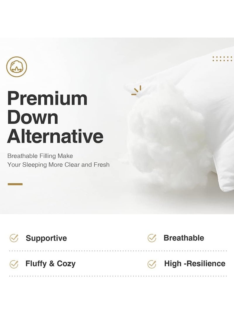 Acanva Bed Pillows for Sleeping, Cooling Hotel Quality with Premium Soft 3D Down Alternative Fill for Back, Stomach or Side Sleepers, Standard (Pack of 4), White 4 Count