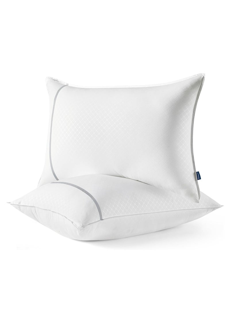 Bedsure Pillows Queen Size Set of 2 - Queen Pillows Set of 2, Hotel Collection Bed Pillows for Sleeping with Breathable Cover Soft & Supportive Pillows for Side, Back or Stomach Sleepers