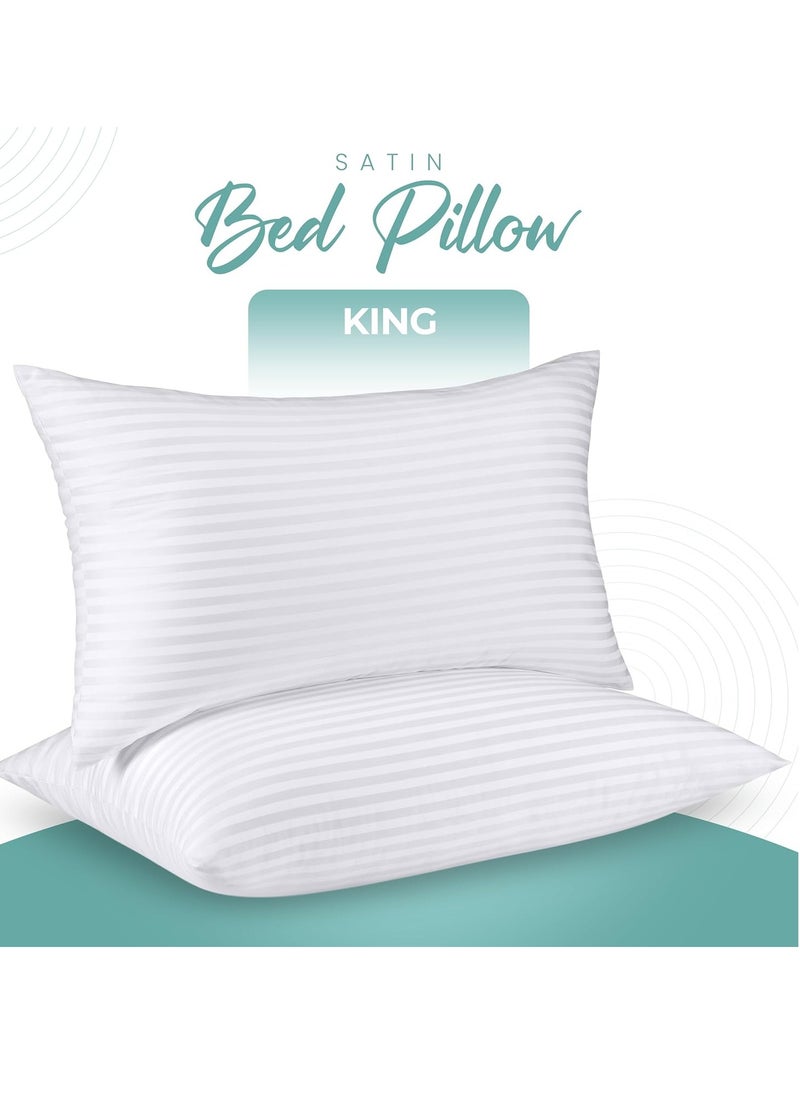 Utopia Bedding Pillows King Size Set of 2 (White), 1250 Grams Filled Hotel Pillows, Cooling Pillows for Side, Back or Stomach Sleepers