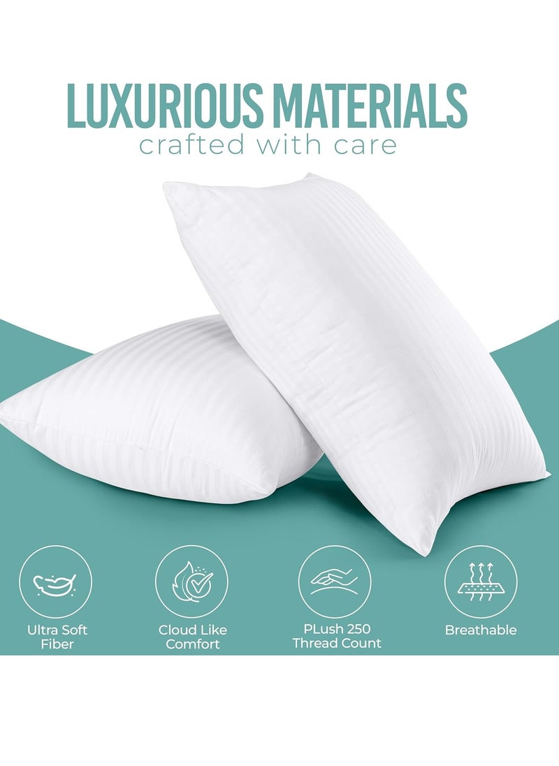 Utopia Bedding Pillows King Size Set of 2 (White), 1250 Grams Filled Hotel Pillows, Cooling Pillows for Side, Back or Stomach Sleepers