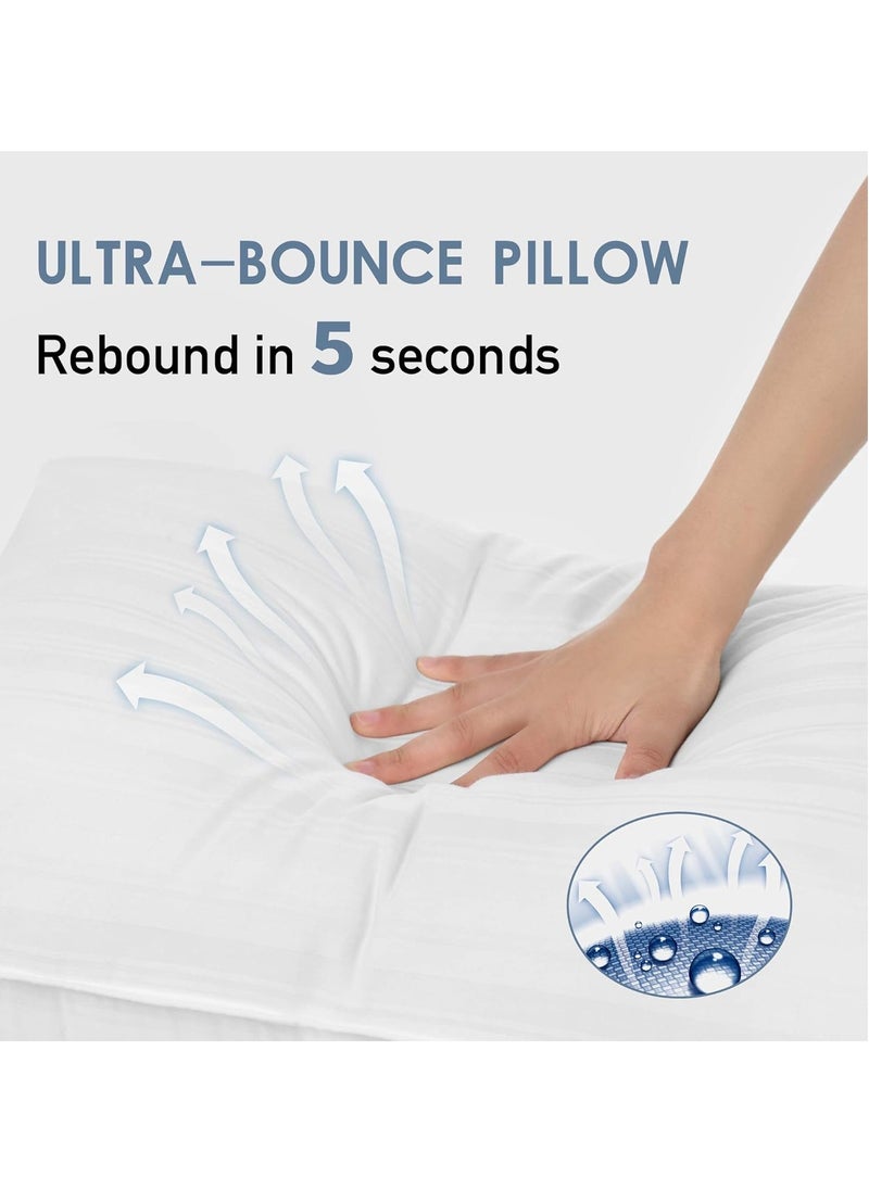 downluxe Down Alternative Pillows King Size Set of 2 - Hotel Collection Soft Bed Pillows for Sleeping, Perfect for Side, Back and Stomach Sleepers, 20 X 36