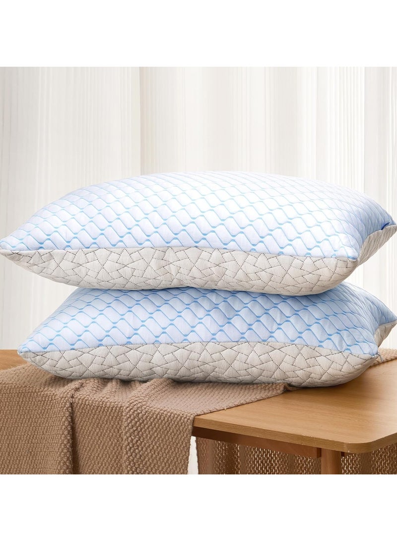 puredown King Size Pillows Set of 2, Shredded Memory Foam Pillows, Cooling Pillows King 2 Pack, Foam Pillow for Sleeping, Adjustable Firm Bed Pillow for Side, Back and Stomach Sleepers (King)