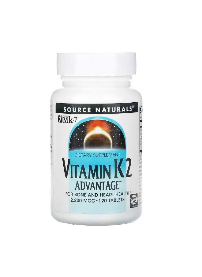 Vitamin K2 Advantage 2200 mcg 120 Tablets