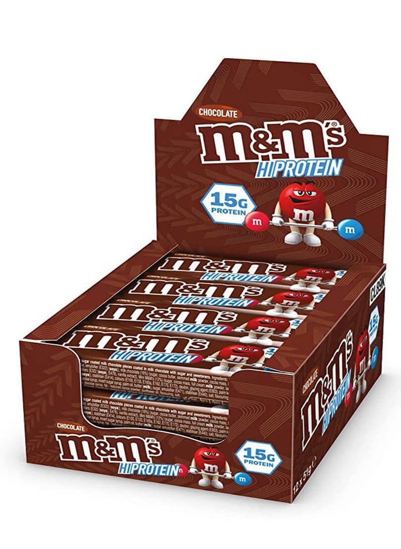 M&Ms Hi Protein Chocolate 12x51g