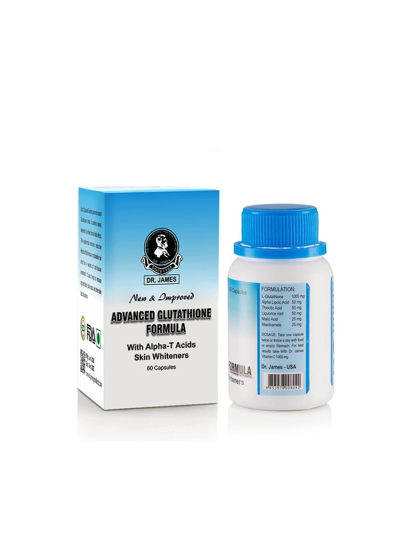 Dr. James Advanced Glutathione Formula – Powerful Skin Whitening with Alpha-T Acids